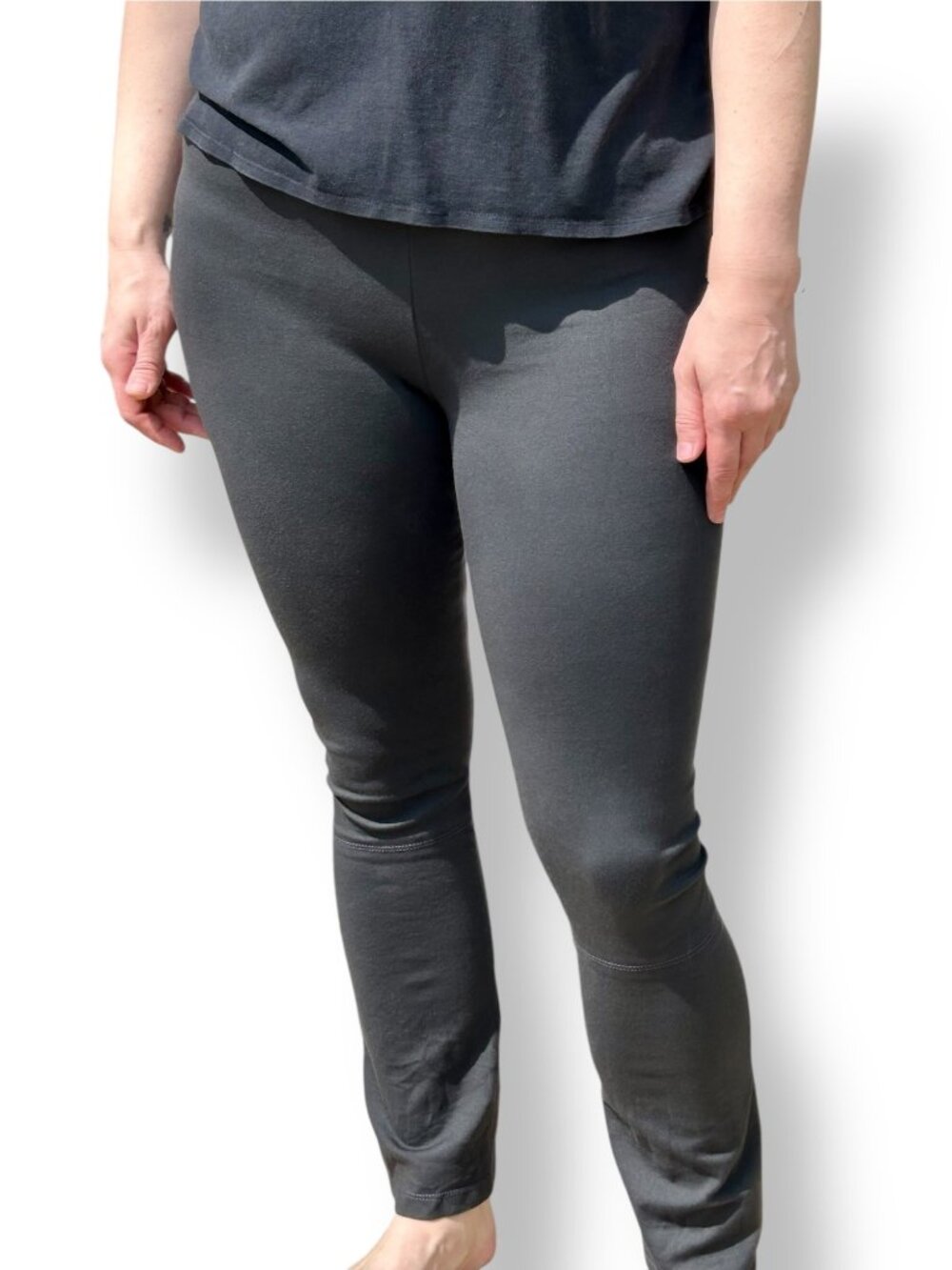 Vince Gray Seamed Stretch Pants elastic waist skinny leggings work